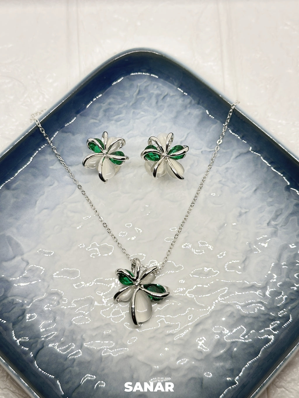 Spider Flower Necklace And Earring Combo