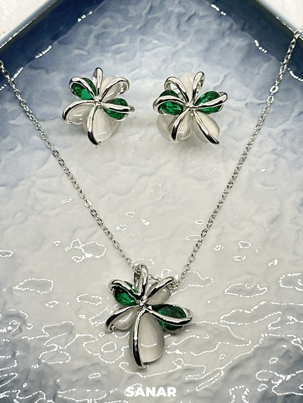 Spider Flower Necklace And Earring Combo