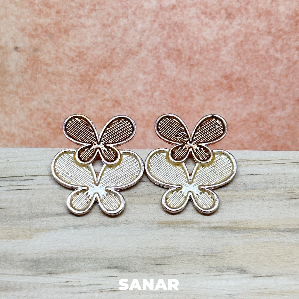 Double Butterfly Earrings - SANAR - Handmade