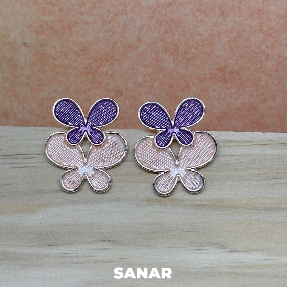 Double Butterfly Earrings - SANAR - Handmade